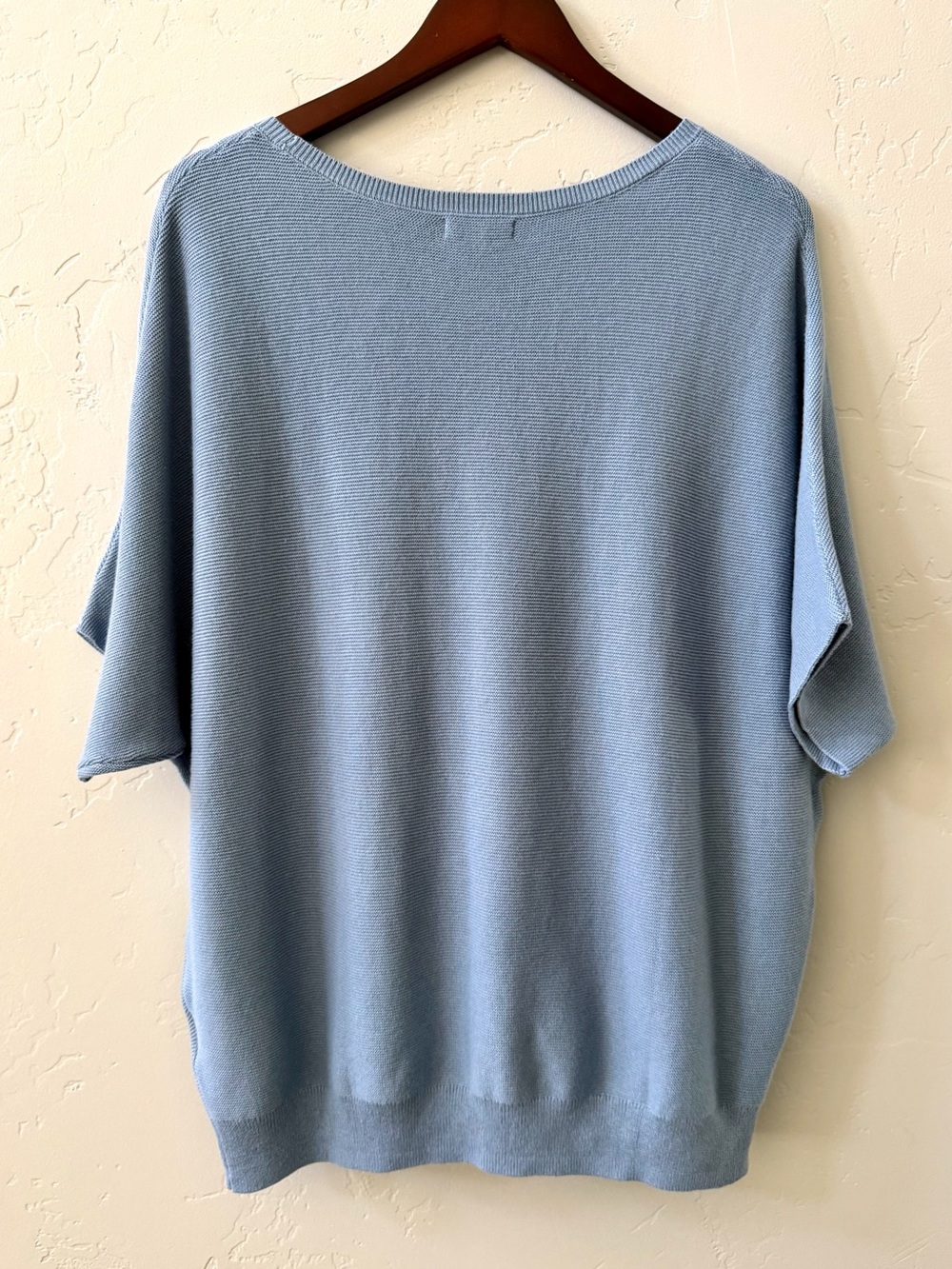NWT Quince Cotton Cashmere Dolman Sweater Blue Relaxed Fit L Coastal Capsule - Picture 3 of 10